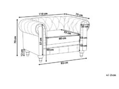 Fauteuil En Tissu Beige CHESTERFIELD -Fauteuil Boutique fauteuil 12110267