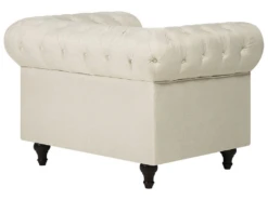 Fauteuil En Tissu Beige CHESTERFIELD -Fauteuil Boutique fauteuil 12110273