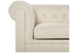 Fauteuil En Tissu Beige CHESTERFIELD -Fauteuil Boutique fauteuil 12110275