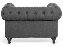 Fauteuil En Tissu Gris CHESTERFIELD -Fauteuil Boutique fauteuil 12110295