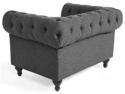 Fauteuil En Tissu Gris CHESTERFIELD -Fauteuil Boutique fauteuil 12110297