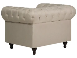 Fauteuil En Tissu Beige CHESTERFIELD Big -Fauteuil Boutique fauteuil 12110383