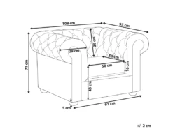 Fauteuil Patchwork En Tissu Jaune CHESTERFIELD -Fauteuil Boutique fauteuil 12110725