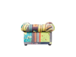 Fauteuil Patchwork En Tissu Jaune CHESTERFIELD -Fauteuil Boutique fauteuil 12110729