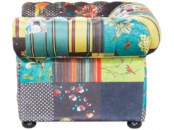 Fauteuil Patchwork En Tissu Jaune CHESTERFIELD -Fauteuil Boutique fauteuil 12110731