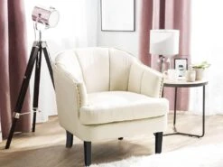 Fauteuil En Tissu Tapissé Beige ELVERUM