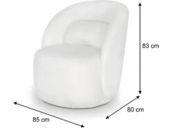 Fauteuil En Tissu Bouclette écru - Rondo -Fauteuil Boutique fauteuil 12217895