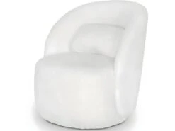 Fauteuil En Tissu Bouclette écru - Rondo -Fauteuil Boutique fauteuil 12217897