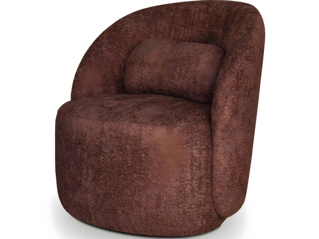Fauteuil En Tissu Bouclette Terracotta - Rondo 2 Fauteuil En Tissu Bouclette Terracotta - Rondo – Image 2