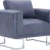 Fauteuil Chaise Siège Lounge Design Club Sofa Salon Cube Gris Synthétique Daim 1102276