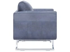 Fauteuil Chaise Siège Lounge Design Club Sofa Salon Cube Gris Synthétique Daim 1102276 -Fauteuil Boutique fauteuil 12349775