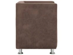 Fauteuil Chaise Siège Lounge Design Club Sofa Salon Cube Marron Polyester 1102268 -Fauteuil Boutique fauteuil 12349847