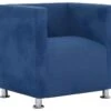 Fauteuil Chaise Siège Lounge Design Club Sofa Salon Cube Bleu Polyester 1102269