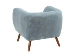 MARVEL - Fauteuil Club Tissu Bleu Clair Pieds Bois -Fauteuil Boutique fauteuil 12402151