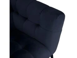 Fauteuil Velours Bleu Nuit Capitonné Avec Piètement Métal Noir - BRIO -Fauteuil Boutique fauteuil 12405901