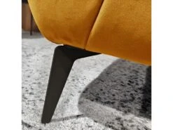 Fauteuil Velours Moutarde Capitonné Avec Piètement Métal Noir - BRIO -Fauteuil Boutique fauteuil 12420387