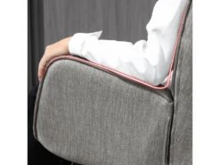 Fauteuil à Bascule Style Rocking Chair - Style Scandinave - Tissu Gris Clair - Pieds En Véritable Bois De Hêtre - 68x 85x96cm , Gris Tissu -Fauteuil Boutique fauteuil 12704255