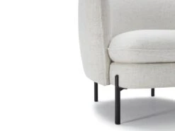 Fauteuil En Tissu Et Lin Crème Avec Pieds En Métal Noir ANOULA -Fauteuil Boutique fauteuil 12872665