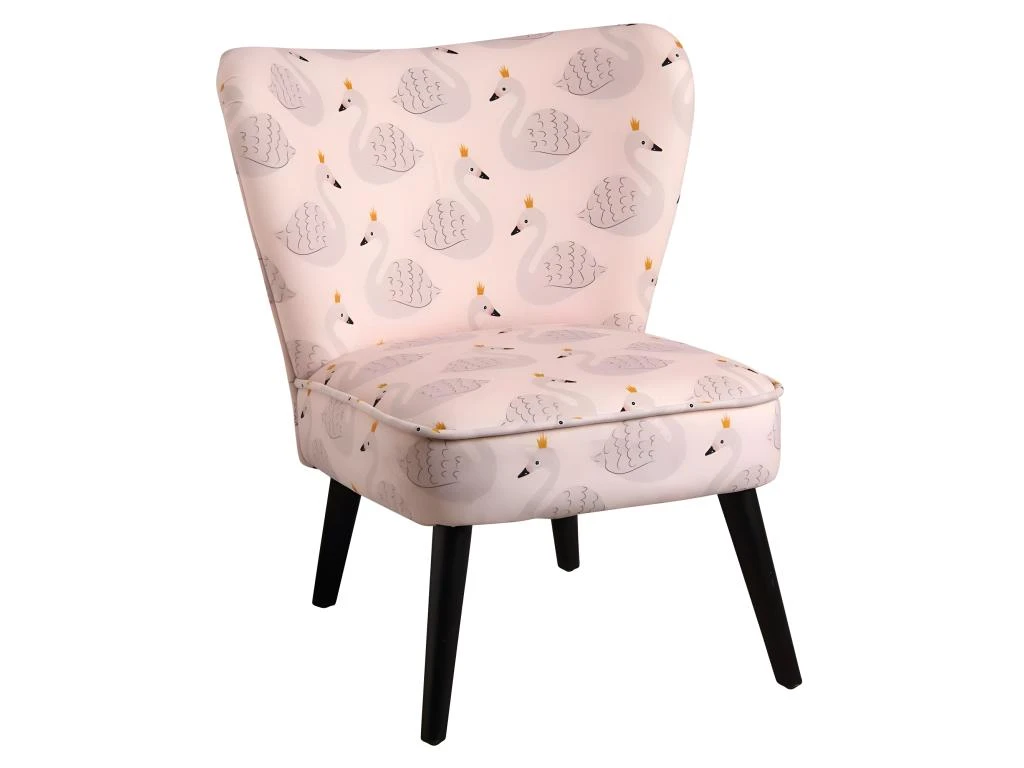 Fauteuil Enfant En Coton Et Bois Cygne Rose 1 Fauteuil Enfant En Coton Et Bois Cygne Rose