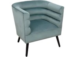 Fauteuil En Velours Amélia Vert De Gris