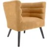 Fauteuil Design En Velours Et Bois Explicit Ocre