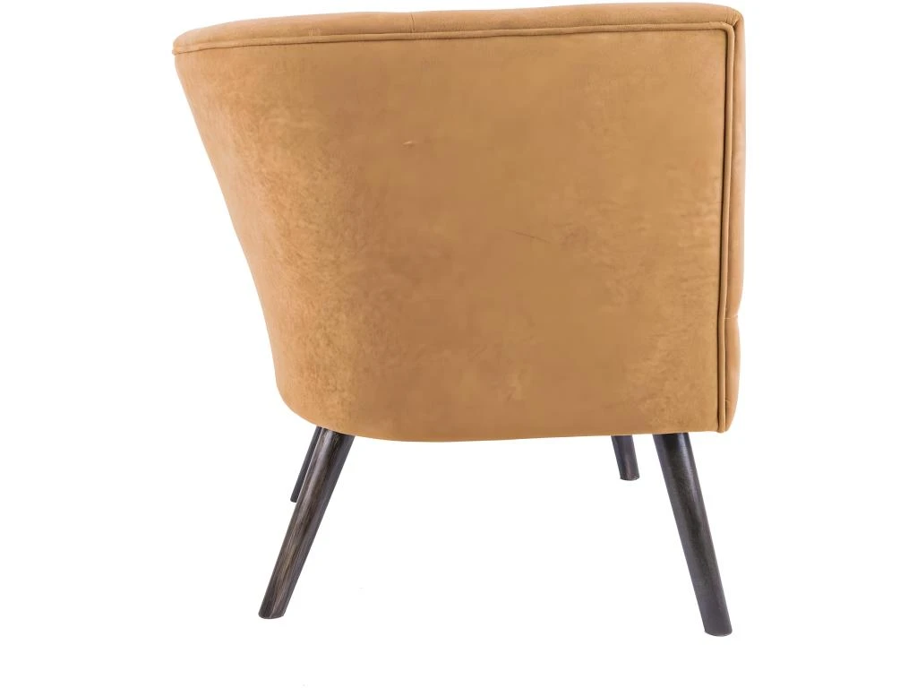 Fauteuil Design En Velours Et Bois Explicit Ocre 3 Fauteuil Design En Velours Et Bois Explicit Ocre – Image 3