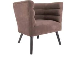Fauteuil Design En Velours Et Bois Explicit Chocolat