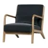 MARK - Fauteuil Scandinave Velours Anthracite