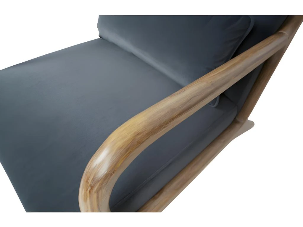 MARK - Fauteuil Scandinave Velours Anthracite 3 MARK - Fauteuil Scandinave Velours Anthracite – Image 3