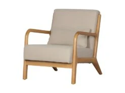 MARK - Fauteuil Scandinave Tissu Naturel