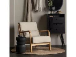 MARK - Fauteuil Scandinave Tissu Naturel -Fauteuil Boutique fauteuil 13272289