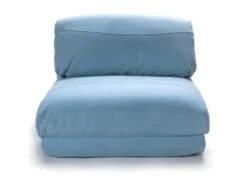 Nalo - Chauffeuse Convertible 1 Place En Tissu - Couleur - Bleu Pastel -Fauteuil Boutique fauteuil 13288243