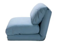 Nalo - Chauffeuse Convertible 1 Place En Tissu - Couleur - Bleu Pastel -Fauteuil Boutique fauteuil 13288245