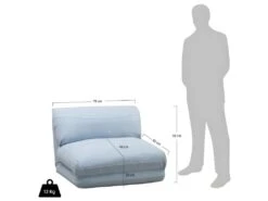 Nalo - Chauffeuse Convertible 1 Place En Tissu - Couleur - Bleu Pastel -Fauteuil Boutique fauteuil 13288251