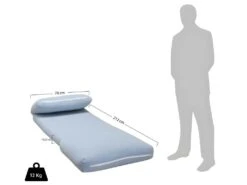 Nalo - Chauffeuse Convertible 1 Place En Tissu - Couleur - Bleu Pastel -Fauteuil Boutique fauteuil 13288253