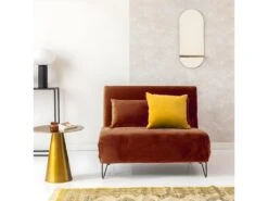 Joe Harper - Fauteuil Convertible En Velours - Couleur - Rouille -Fauteuil Boutique fauteuil 13288391