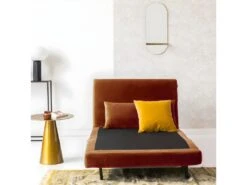 Joe Harper - Fauteuil Convertible En Velours - Couleur - Rouille -Fauteuil Boutique fauteuil 13288393