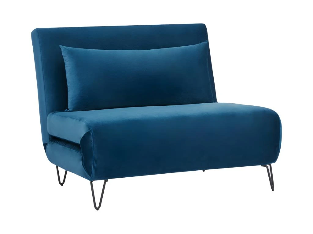 Joe Harper - Fauteuil Convertible En Velours - Couleur - Bleu Foncé 2 Joe Harper - Fauteuil Convertible En Velours - Couleur - Bleu Foncé – Image 2