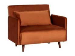 Belushi - Fauteuil Convertible En Velours - Couleur - Rouille