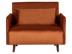 Belushi - Fauteuil Convertible En Velours - Couleur - Rouille -Fauteuil Boutique fauteuil 13390577