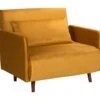 Belushi - Fauteuil Convertible En Velours - Couleur - Jaune Moutarde