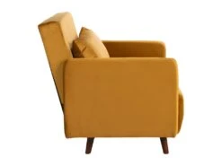 Belushi - Fauteuil Convertible En Velours - Couleur - Jaune Moutarde -Fauteuil Boutique fauteuil 13390597
