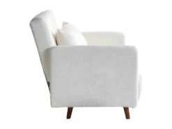 Belushi - Fauteuil Convertible En Tissu Bouclette - Couleur - Ecru -Fauteuil Boutique fauteuil 13390613