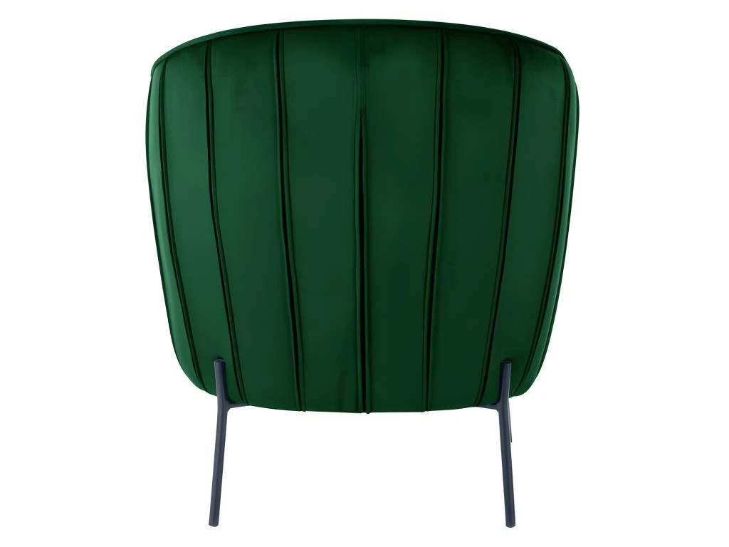 CUT-Fauteuil Lounge En Velours Vert Sapin Et Pieds Métal Noir 3 CUT-Fauteuil Lounge En Velours Vert Sapin Et Pieds Métal Noir – Image 3