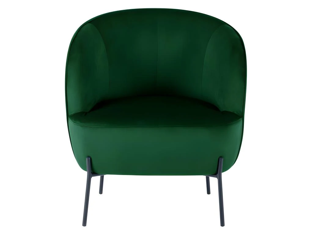 CUT-Fauteuil Lounge En Velours Vert Sapin Et Pieds Métal Noir 5 CUT-Fauteuil Lounge En Velours Vert Sapin Et Pieds Métal Noir – Image 5