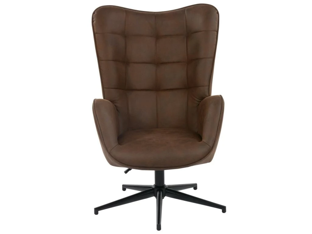 URBAN MEUBLE Fauteuil Vintage Chaise Pivotant Pour Bureau Salon Chambre Avec Un Revêtement En Tissu Des Accoudoirs Rembourés, Métal, Marron, 70*80*100CM 1 URBAN MEUBLE Fauteuil Vintage Chaise Pivotant Pour Bureau Salon Chambre Avec Un Revêtement En Tissu Des Accoudoirs Rembourés, Métal, Marron, 70*80*100CM