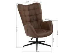URBAN MEUBLE Fauteuil Vintage Chaise Pivotant Pour Bureau Salon Chambre Avec Un Revêtement En Tissu Des Accoudoirs Rembourés, Métal, Marron, 70*80*100CM 9 URBAN MEUBLE Fauteuil Vintage Chaise Pivotant Pour Bureau Salon Chambre Avec Un Revêtement En Tissu Des Accoudoirs Rembourés, Métal, Marron, 70*80*100CM -Fauteuil Boutique fauteuil 14021577