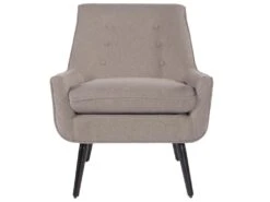 URBAN MEUBLE Fauteuils De Salon Scandinave 1 Personne Petit Canapé Beige Rembourrée épaisse Pied Métal Noir 68*78.5*84cm