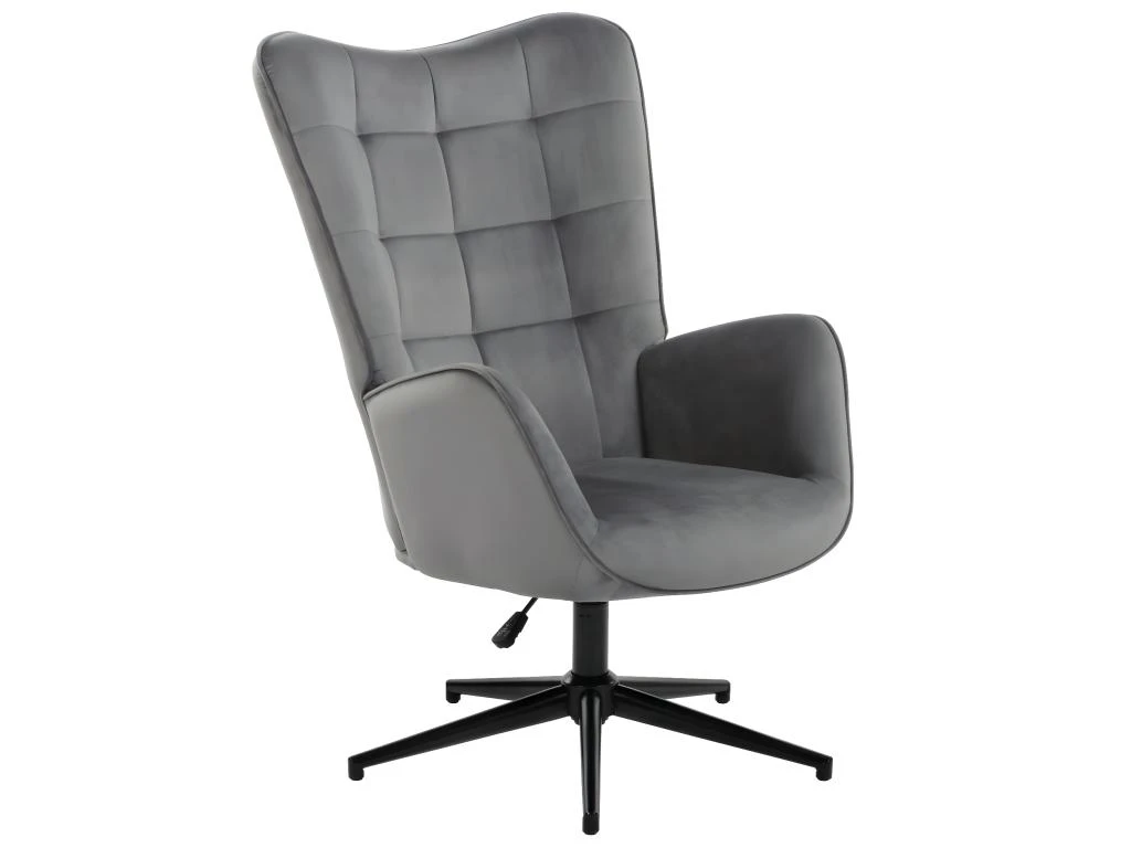 URBAN MEUBLE Fauteuil Scandinave Chaise Pivotant Pour Bureau Salon Chambre Avec Un Revêtement En Tissu Des Accoudoirs Rembourés, Métal, Gris, 70*80*100CM 1 URBAN MEUBLE Fauteuil Scandinave Chaise Pivotant Pour Bureau Salon Chambre Avec Un Revêtement En Tissu Des Accoudoirs Rembourés, Métal, Gris, 70*80*100CM