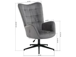 URBAN MEUBLE Fauteuil Scandinave Chaise Pivotant Pour Bureau Salon Chambre Avec Un Revêtement En Tissu Des Accoudoirs Rembourés, Métal, Gris, 70*80*100CM 9 URBAN MEUBLE Fauteuil Scandinave Chaise Pivotant Pour Bureau Salon Chambre Avec Un Revêtement En Tissu Des Accoudoirs Rembourés, Métal, Gris, 70*80*100CM -Fauteuil Boutique fauteuil 14021599